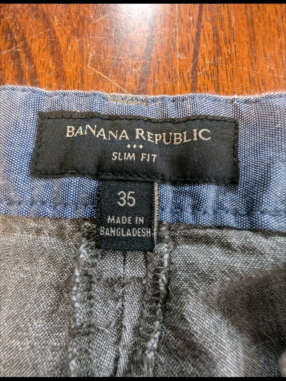 Banana Republic Shorts Slim Fit Mens 35 Gray Chino Flat Front Casual Preppy Golf